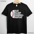 Eat Sleep Baseball Repeat Funny Baseball T-Shirt For Player Coach Team Gift