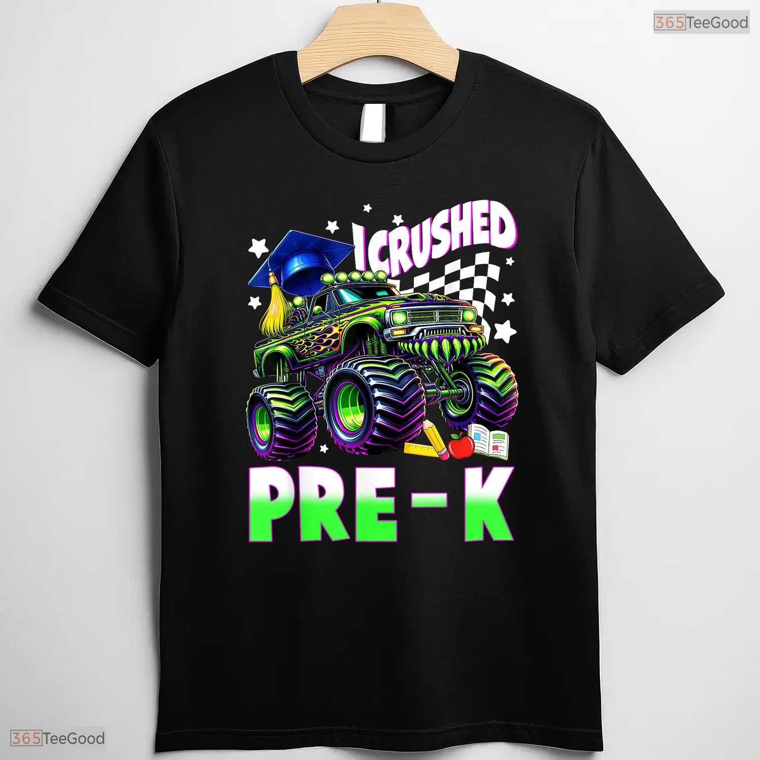 Awesome I Crushed Pre-K Monster Truck Graduation Boys Kids Party T-Shirt