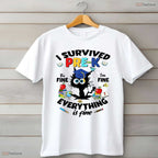 Funny I Survived Pre-K Senior Last Day Of School Boy And Girl Kid T-Shirt