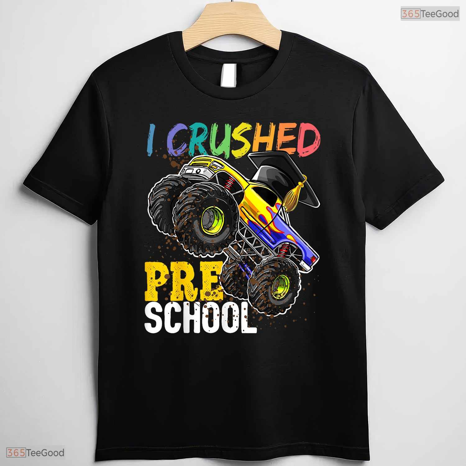 Epic Big Truck I Crushed Preschool Graduation Cap Gift Boys Celebration T-Shirt