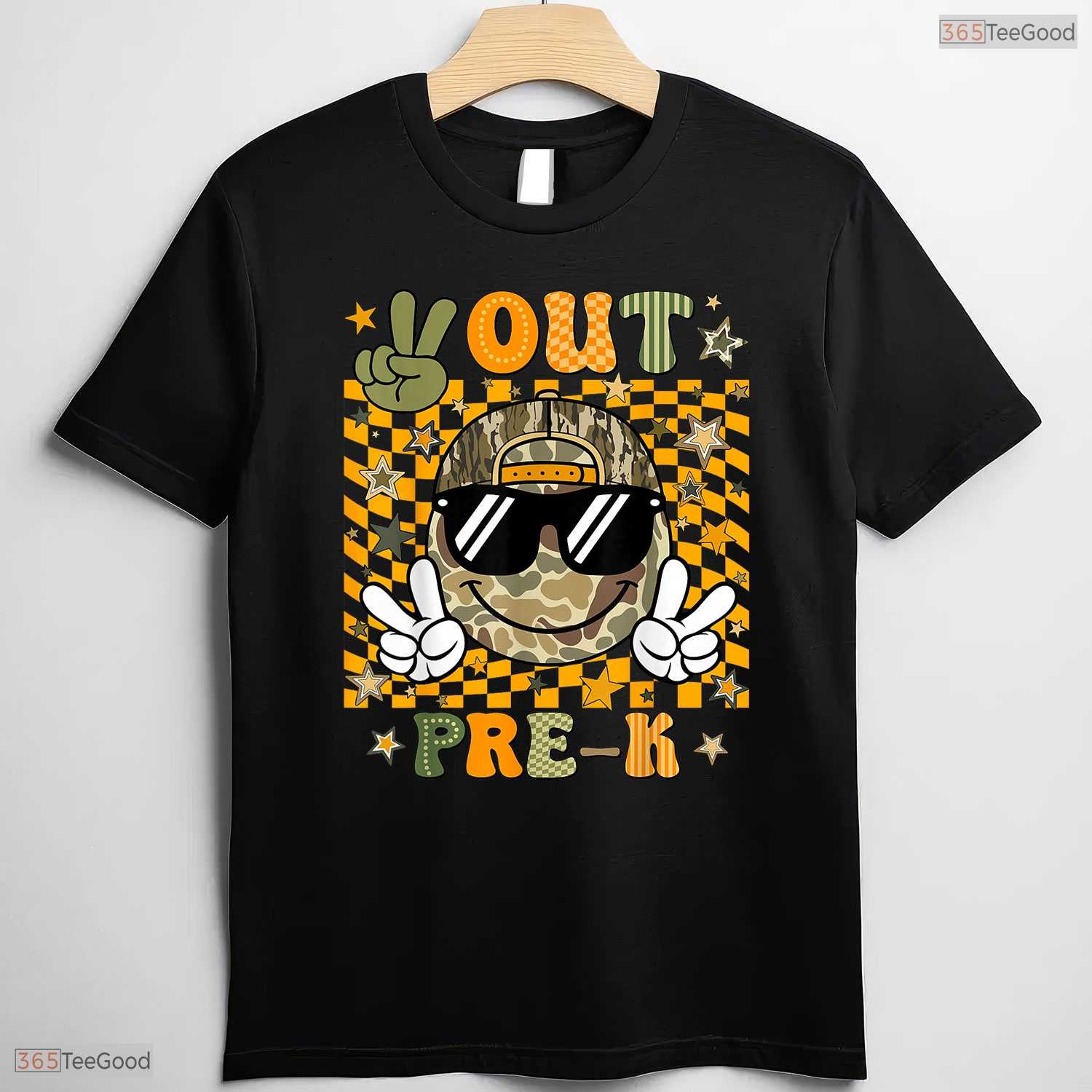 Trendy Peace Out Pre-K Camo Last Day Of School Graduation Kids Boy T-Shirt