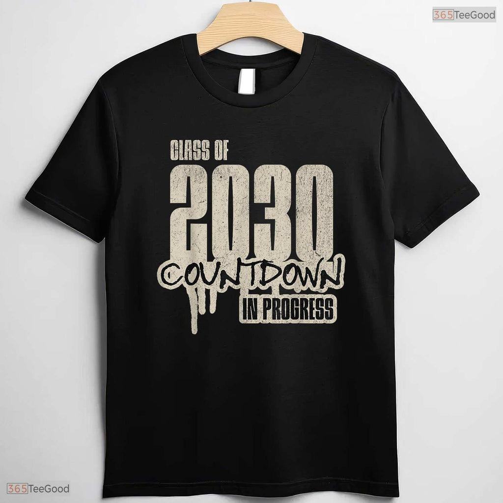 Funny Class Of 2030 Countdown Graduate Student Matching Graduation T-Shirt