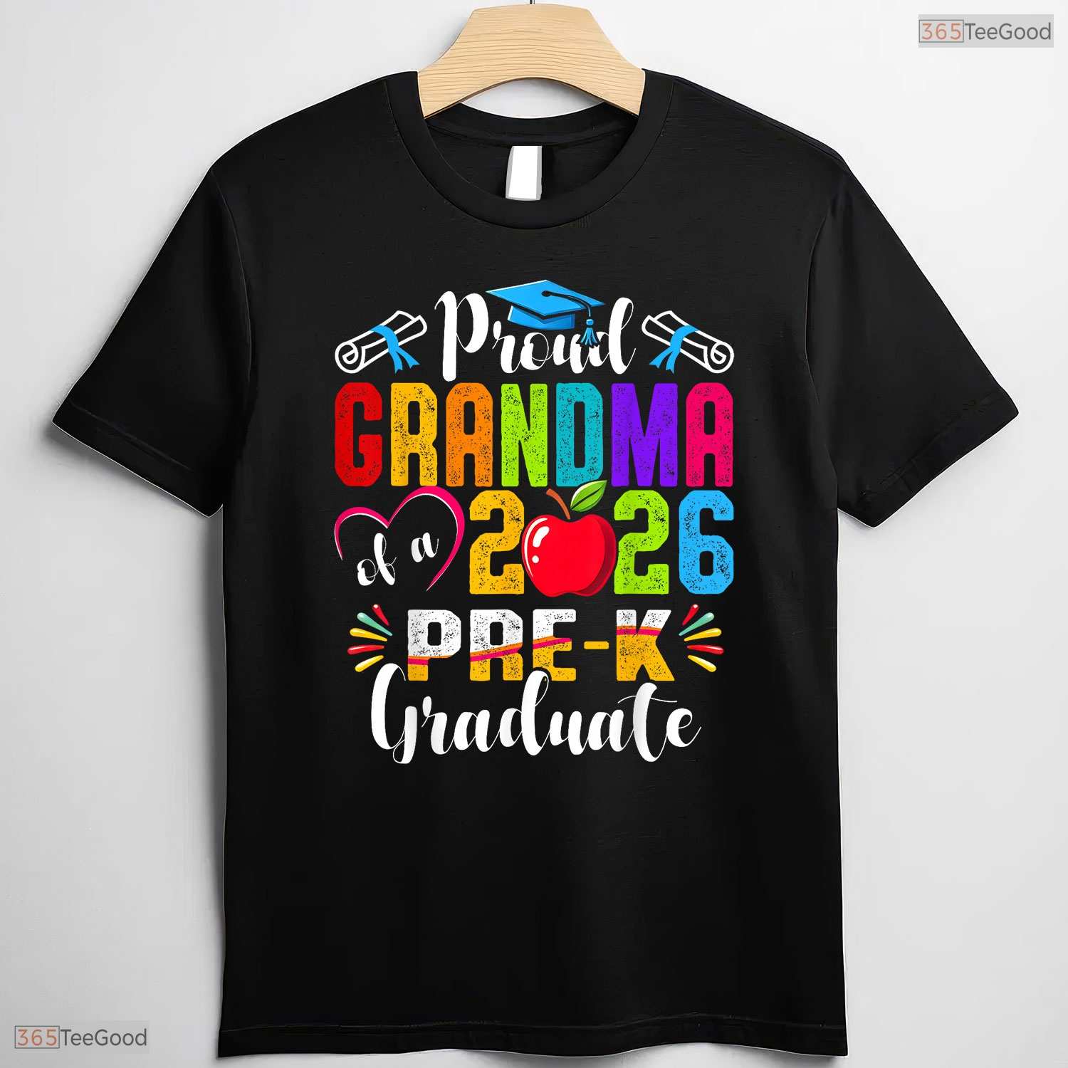 Blessed Proud Grandma Of 2026 Pre-K Graduate Mothers Day Graduation T-Shirt