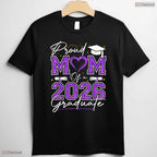 Awesome Proud Mom Of A 2026 Graduate Senior 2026 Purple Gold Vibes T-Shirt