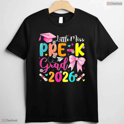 Adorable Little Miss Pre-K Grad 2026 Preschool Graduation Girls T-Shirt