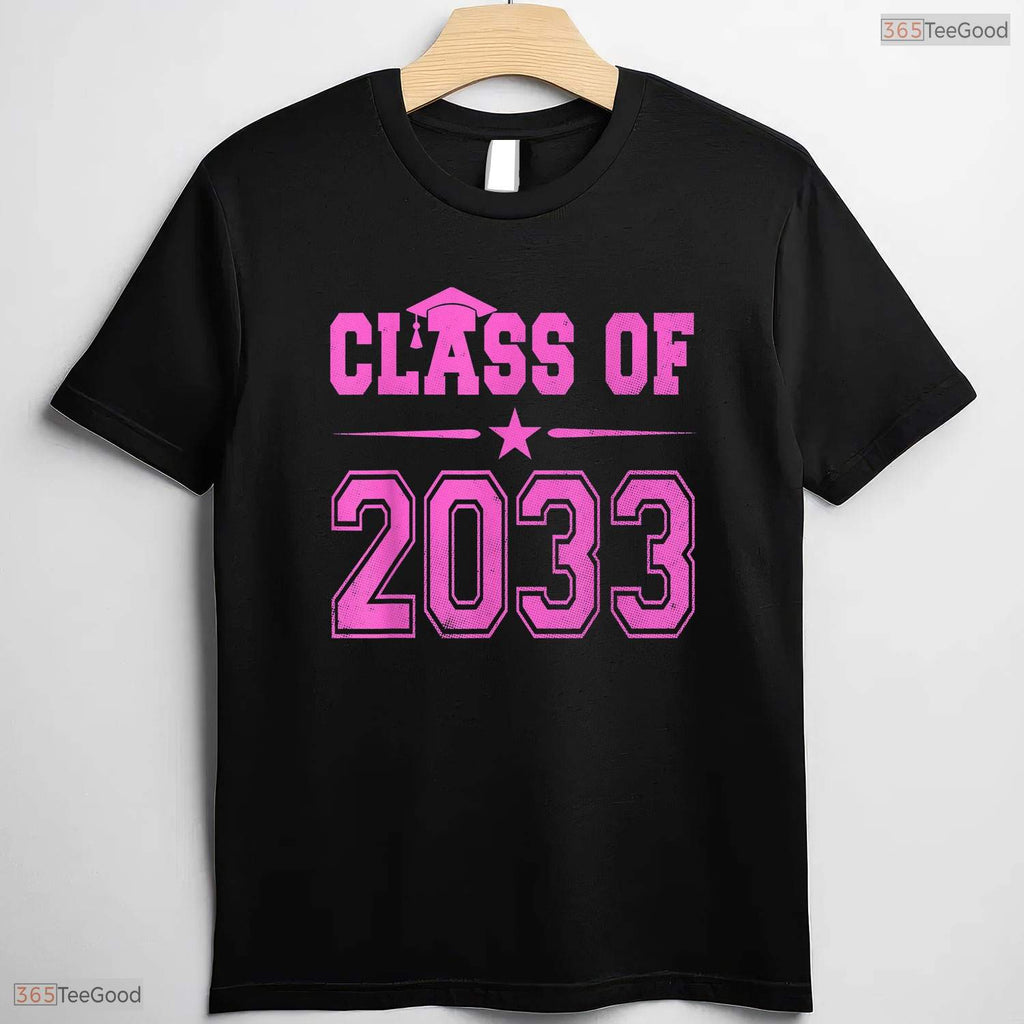Cute Class Of 2033 Future Graduate Pink Girls School Graduation T-Shirt
