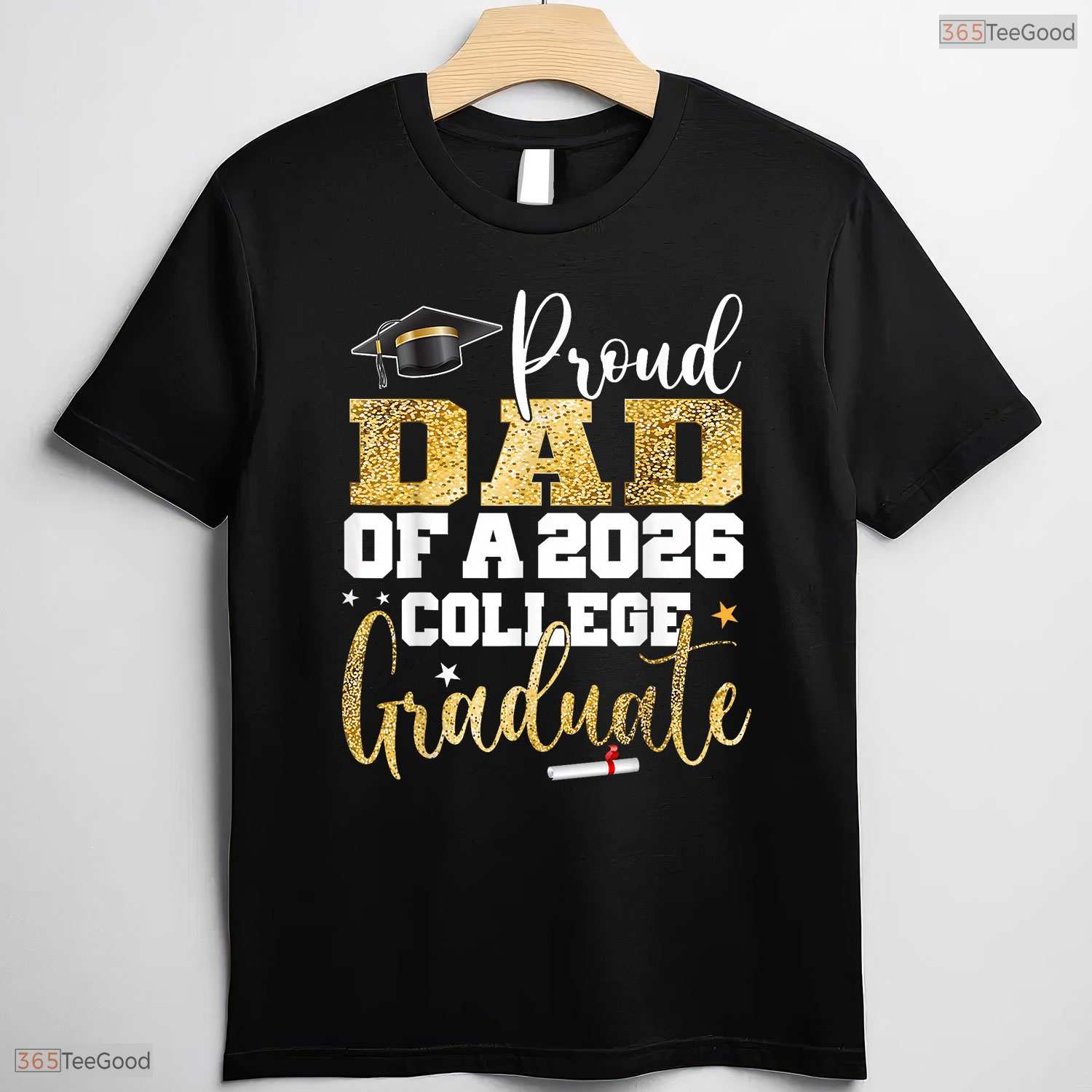 Supportive Proud Dad Of 2026 Graduate College Graduation Party T-Shirt