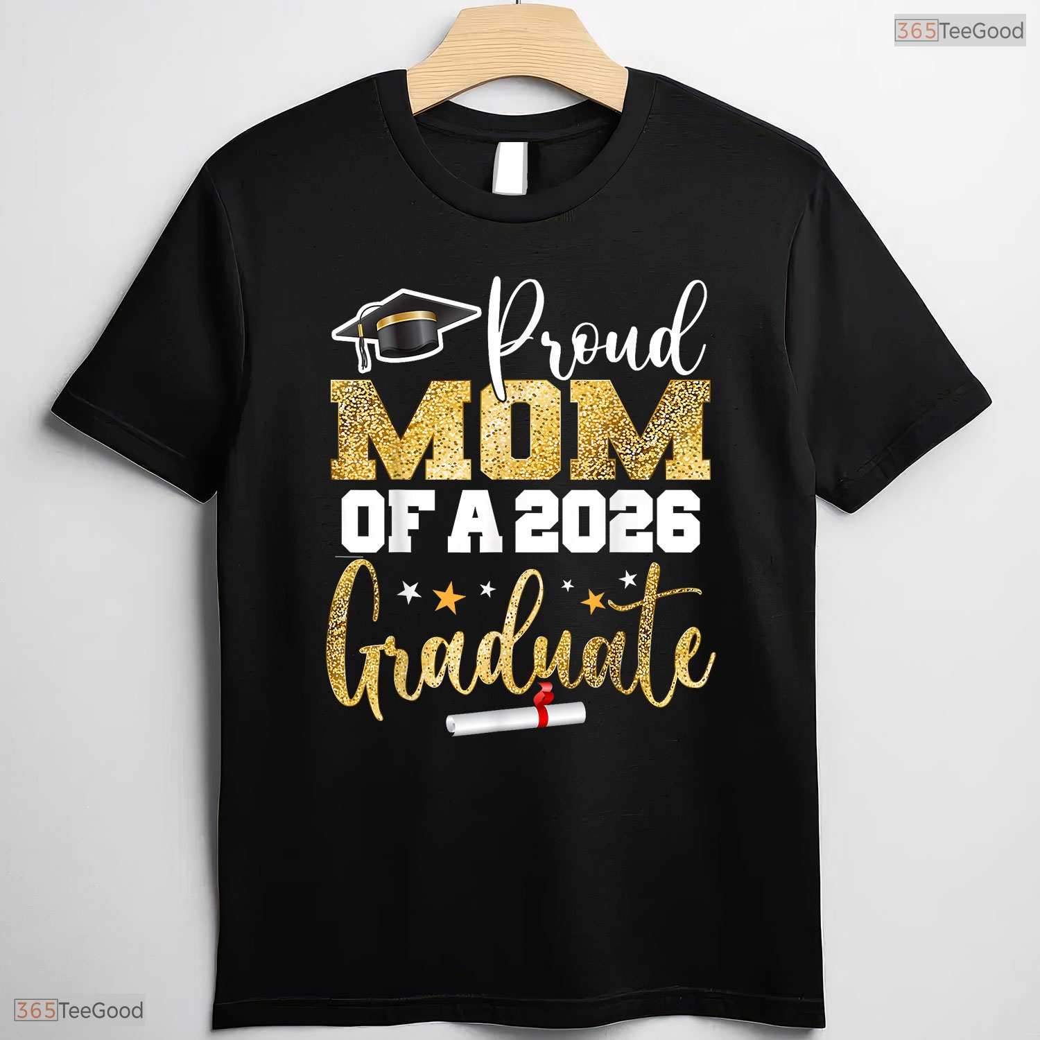 Celebratory Proud Mom Of A Class Of 2026 Graduate Senior Graduation T-Shirt