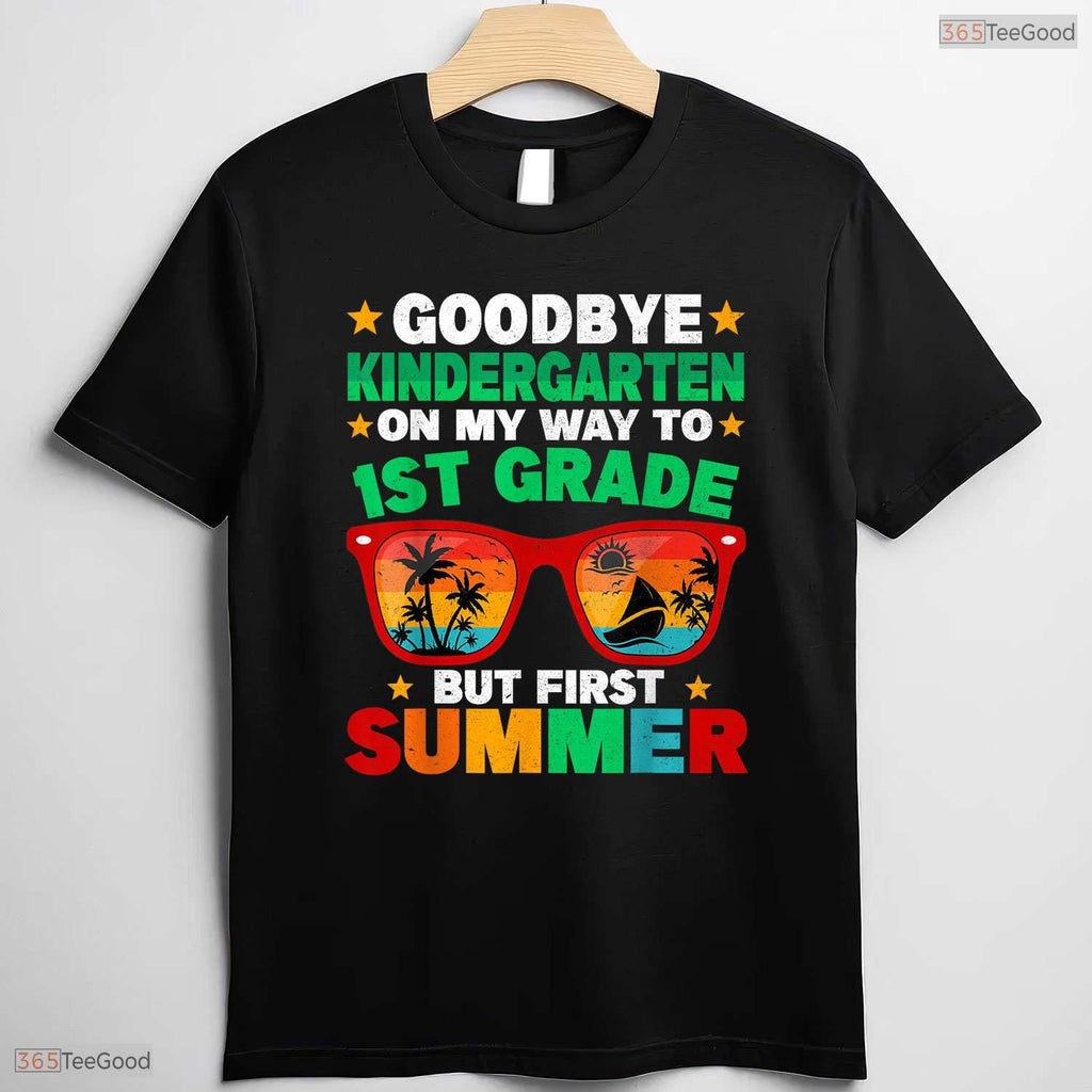 Hello Summer Goodbye Kindergarten First Summer Graduation Last Day Boys Shirt