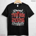 Awesome Proud Twin Mom Of A Class Of 2026 Graduate Senior Grad Family Party T-Shirt