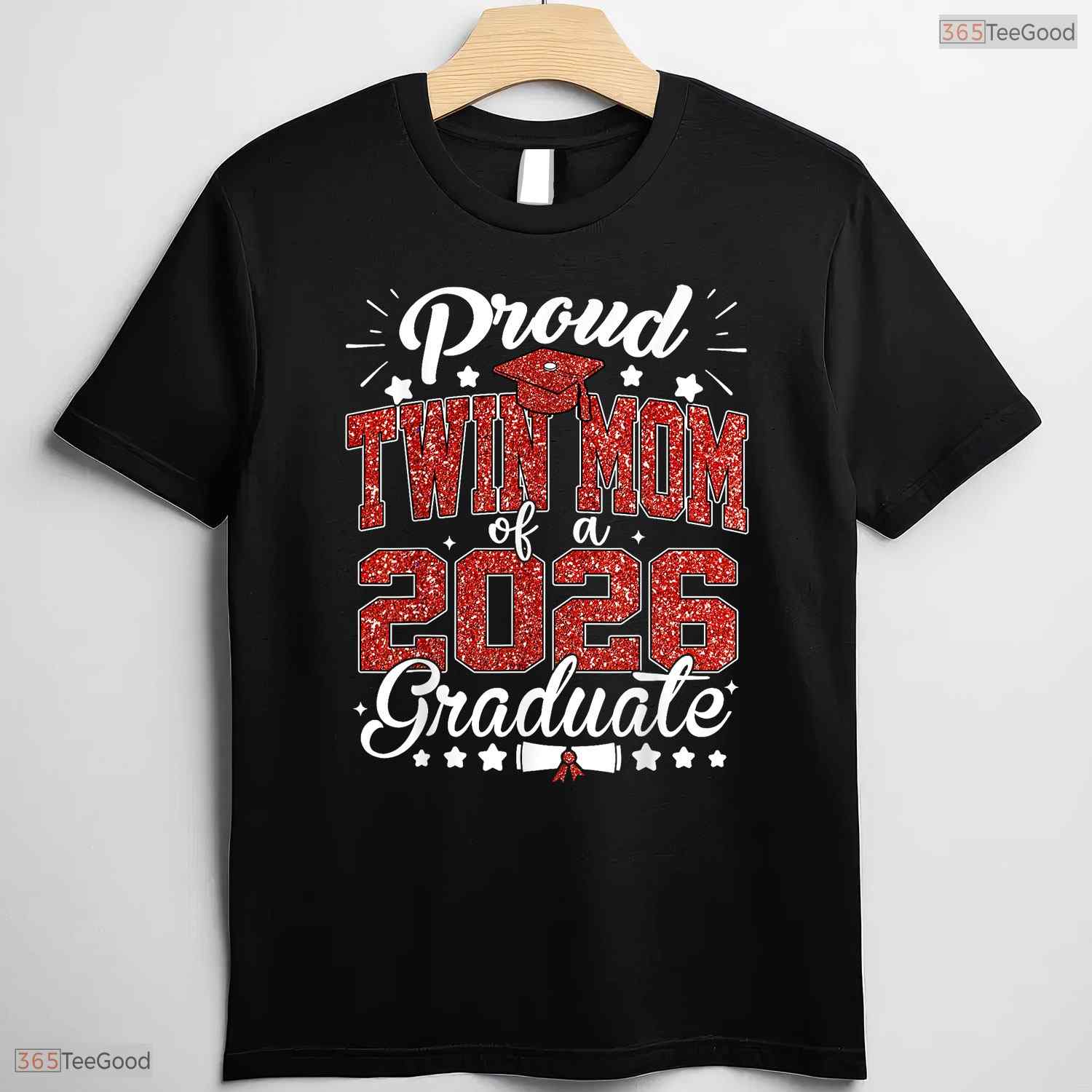 Awesome Proud Twin Mom Of A Class Of 2026 Graduate Senior Grad Family Party T-Shirt