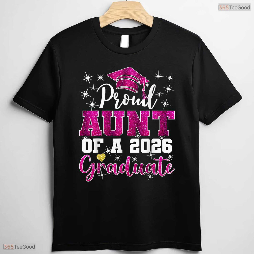 Awesome Super Proud Aunt Of 2026 Graduate Senior Graduation Family Party T-Shirt