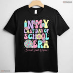 Retro Groovy In My Last Day Of School Era Second Grade Graduation Kids T-Shirt