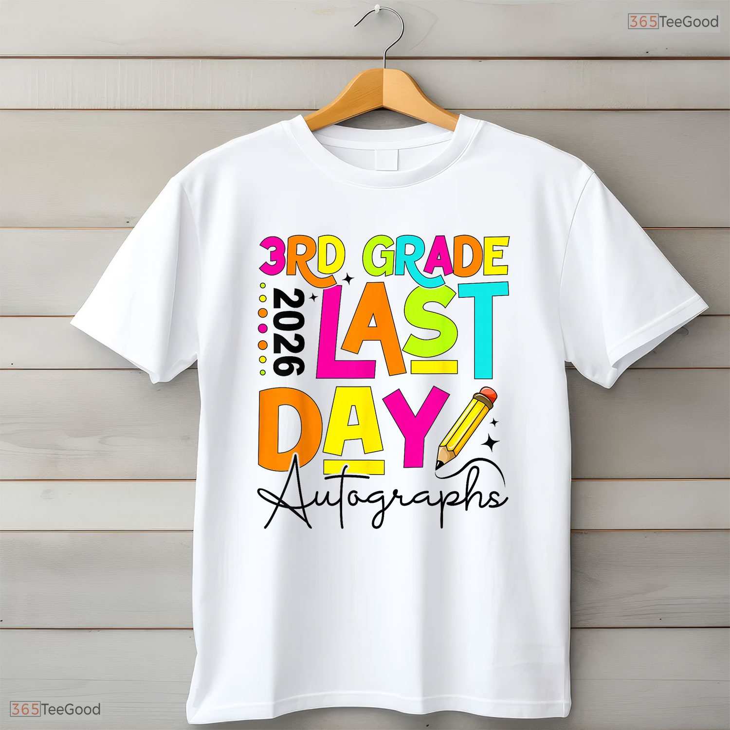 Interactive 2026 Last Day Of School Autograph 3rd Grade Graduation Kids T-Shirt