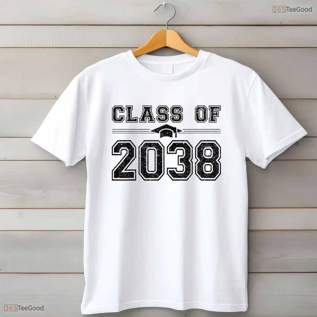 Keepsake Class Of 2038 Grow With Me First Day Of School Graduation Memory Kids T-Shirt
