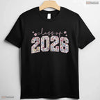 Beautiful Floral Class Of 2026 High School College Graduation Girls Aesthetic T-Shirt