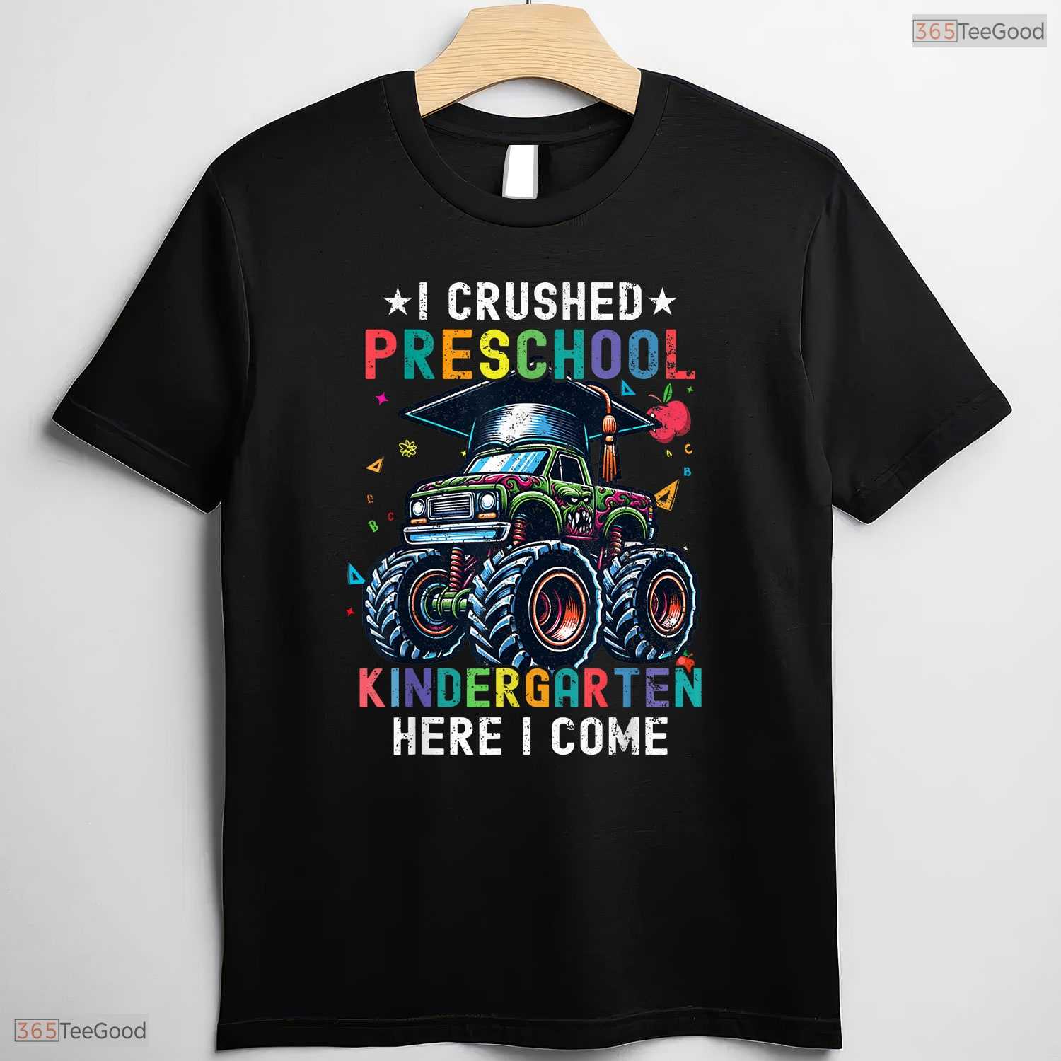 Epic I Crushed Preschool Kindergarten Here I Come Big Truck Graduation Boys T-Shirt