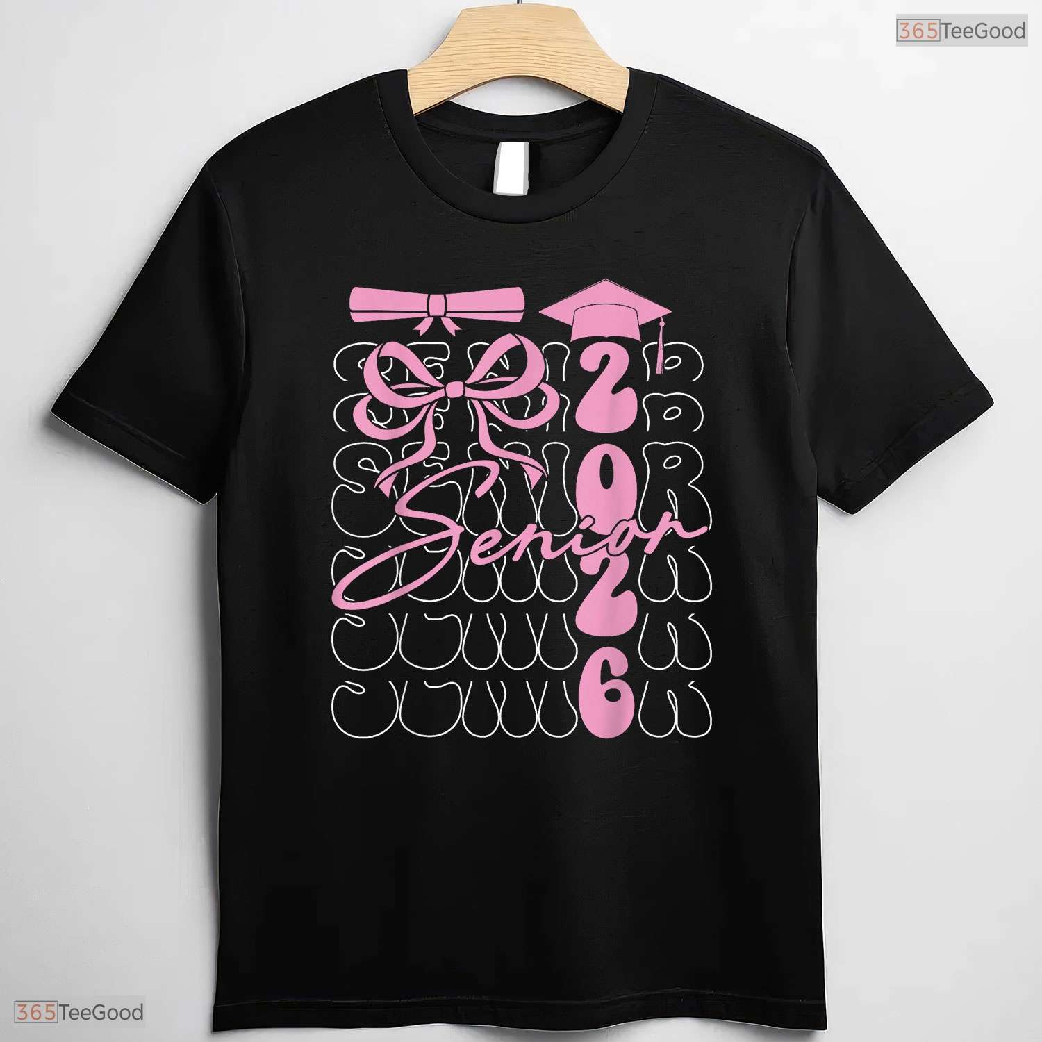 Trendy Coquette Bow Senior 2026 Class Of 2026 Graduation Apparel For Girls Shirt