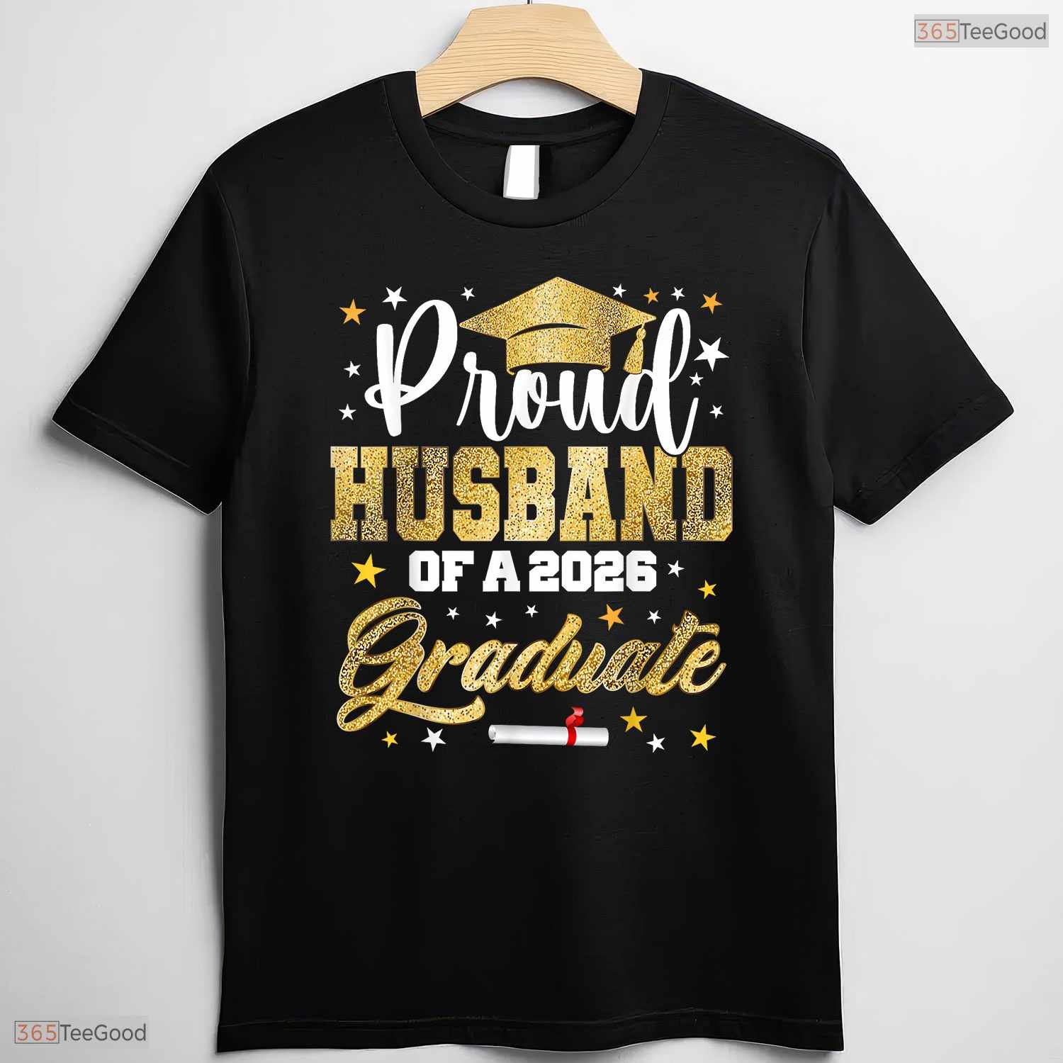 Proud Husband Of A 2026 Graduate Awesome College University Family Matching Shirt