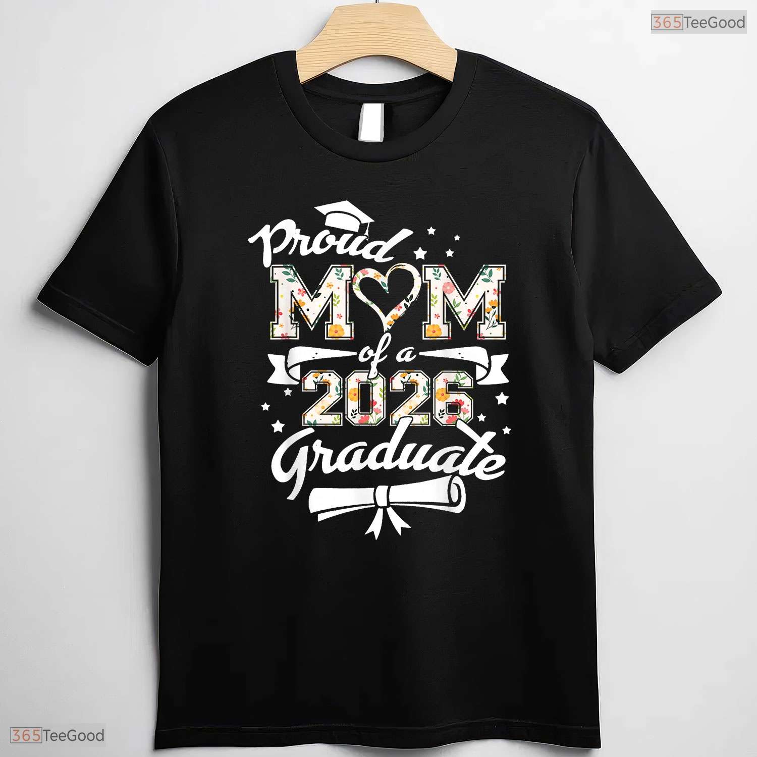 Proud Mom Of A 2026 Graduate High School Senior Matching Family Graduation T-Shirt