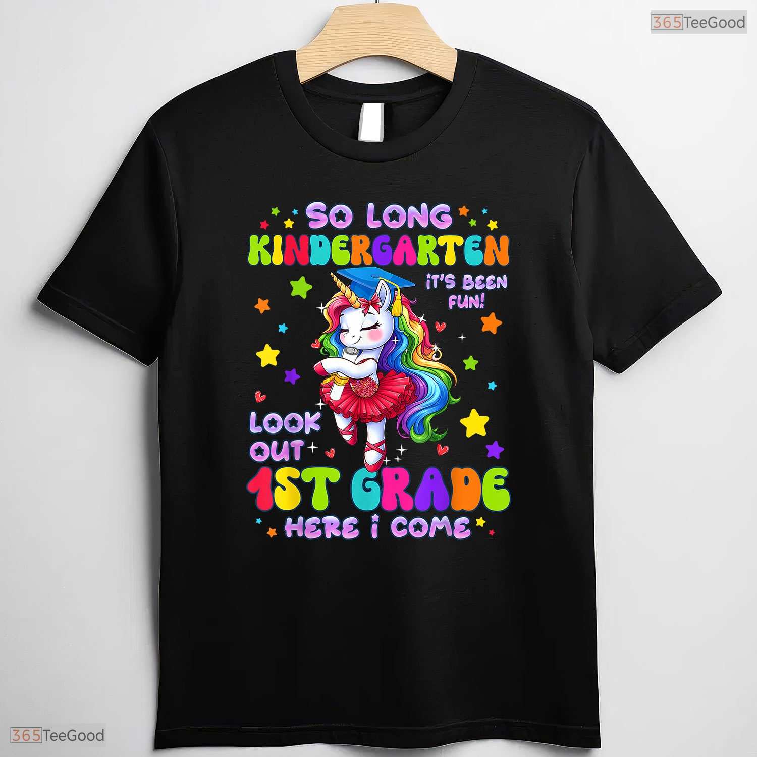 Cute Unicorn Kindergarten Graduation 2026 Hello First Grade Girls Ceremony T-Shirt
