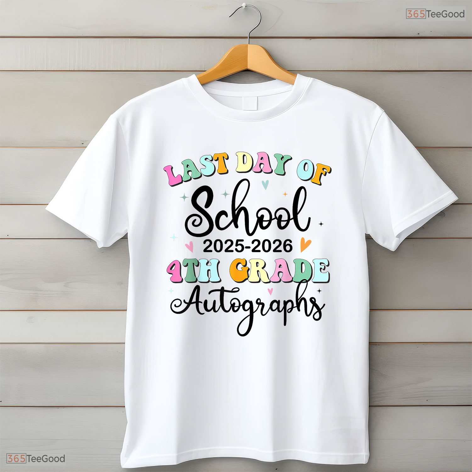 Last Day Of School Autograph 4th Grade Graduation Keepsake Boys Girls Shirt