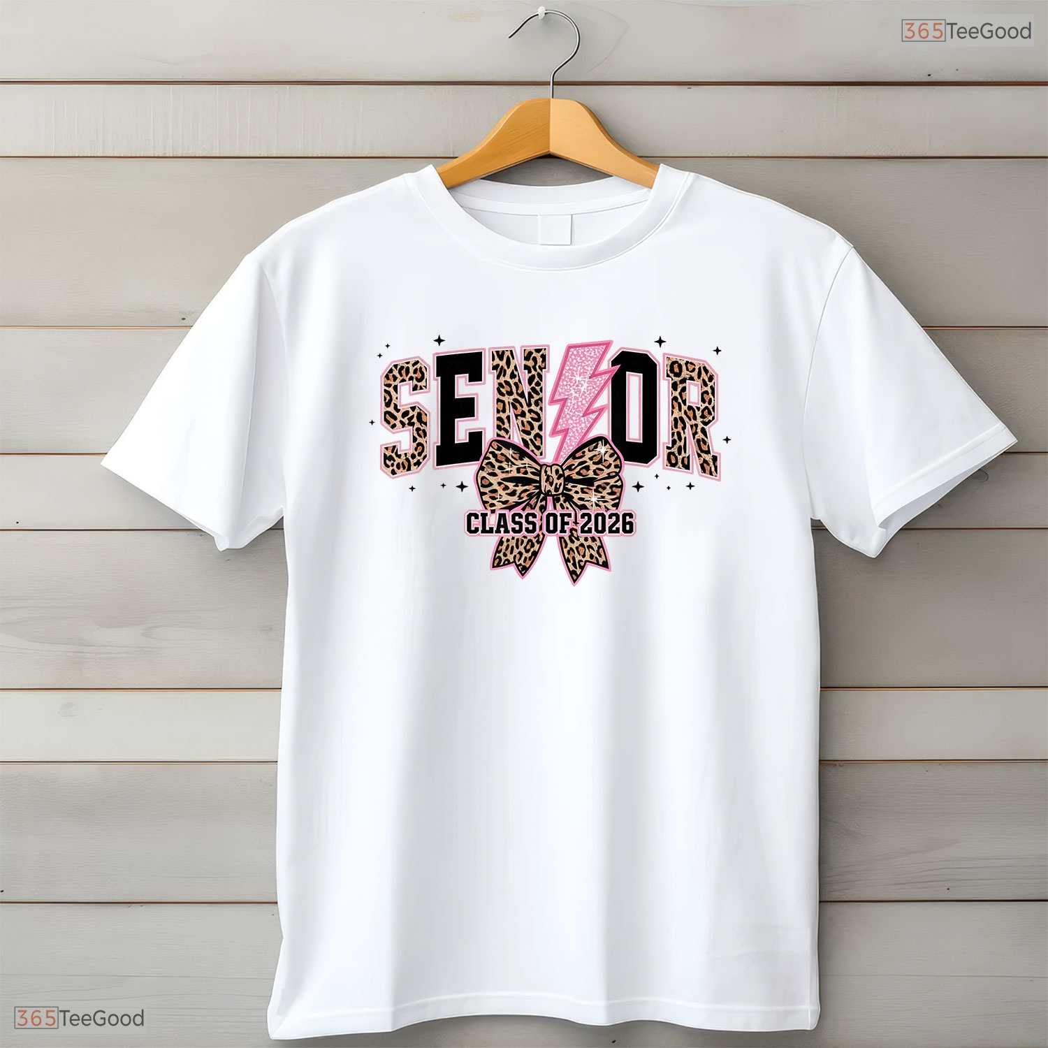Senior Class Of 2026 Leopard Print Cute Graduation Apparel For Girls T-Shirt