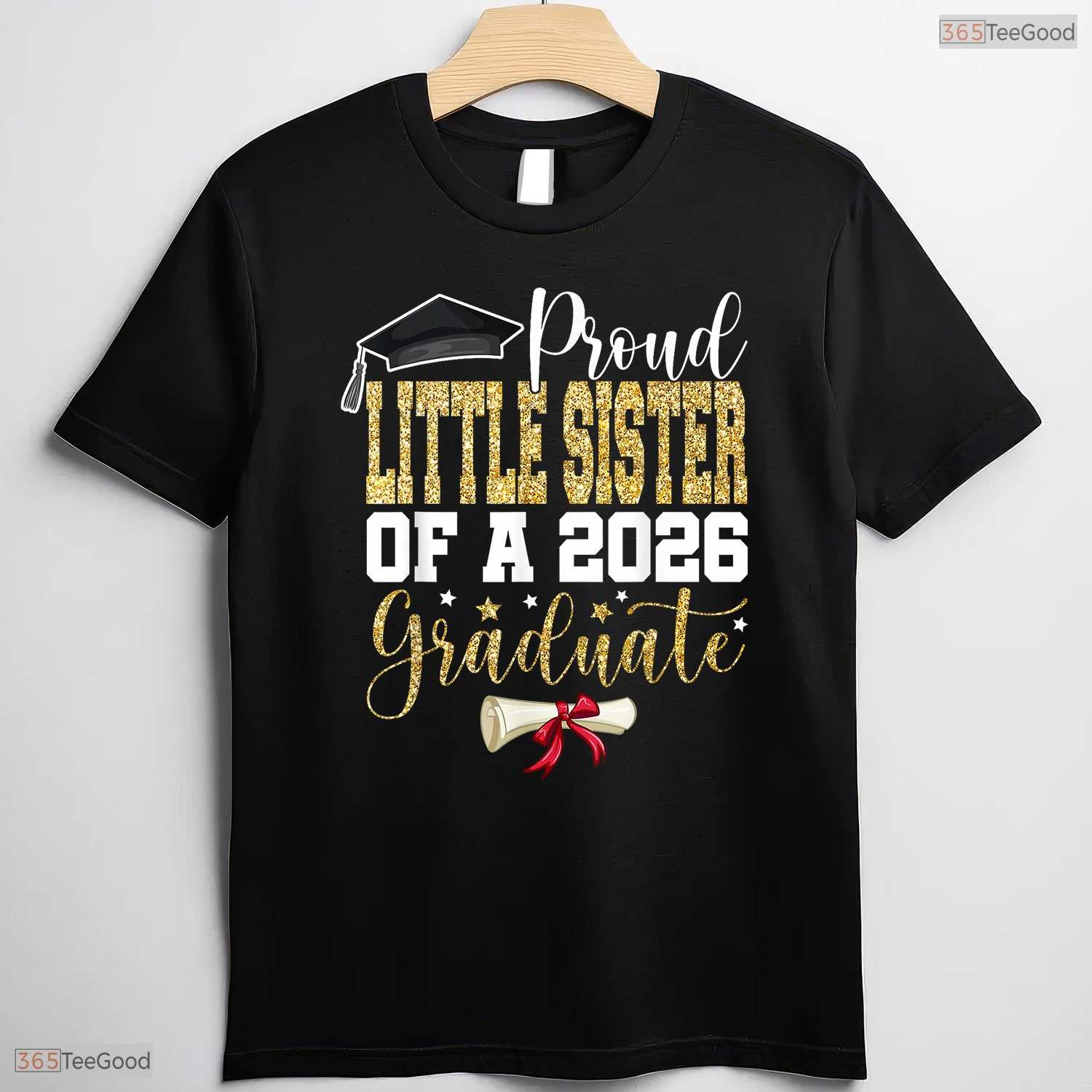 Proud Little Sister Of A 2026 Senior Graduate Matching Family Graduation T-Shirt