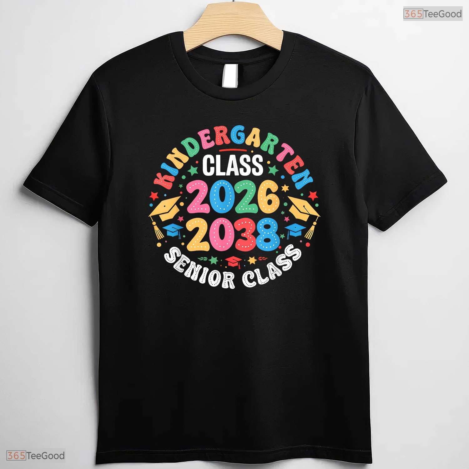 Kindergarten Graduation Class Of 2026 Grow With Me Senior 2038 Kids T-Shirt