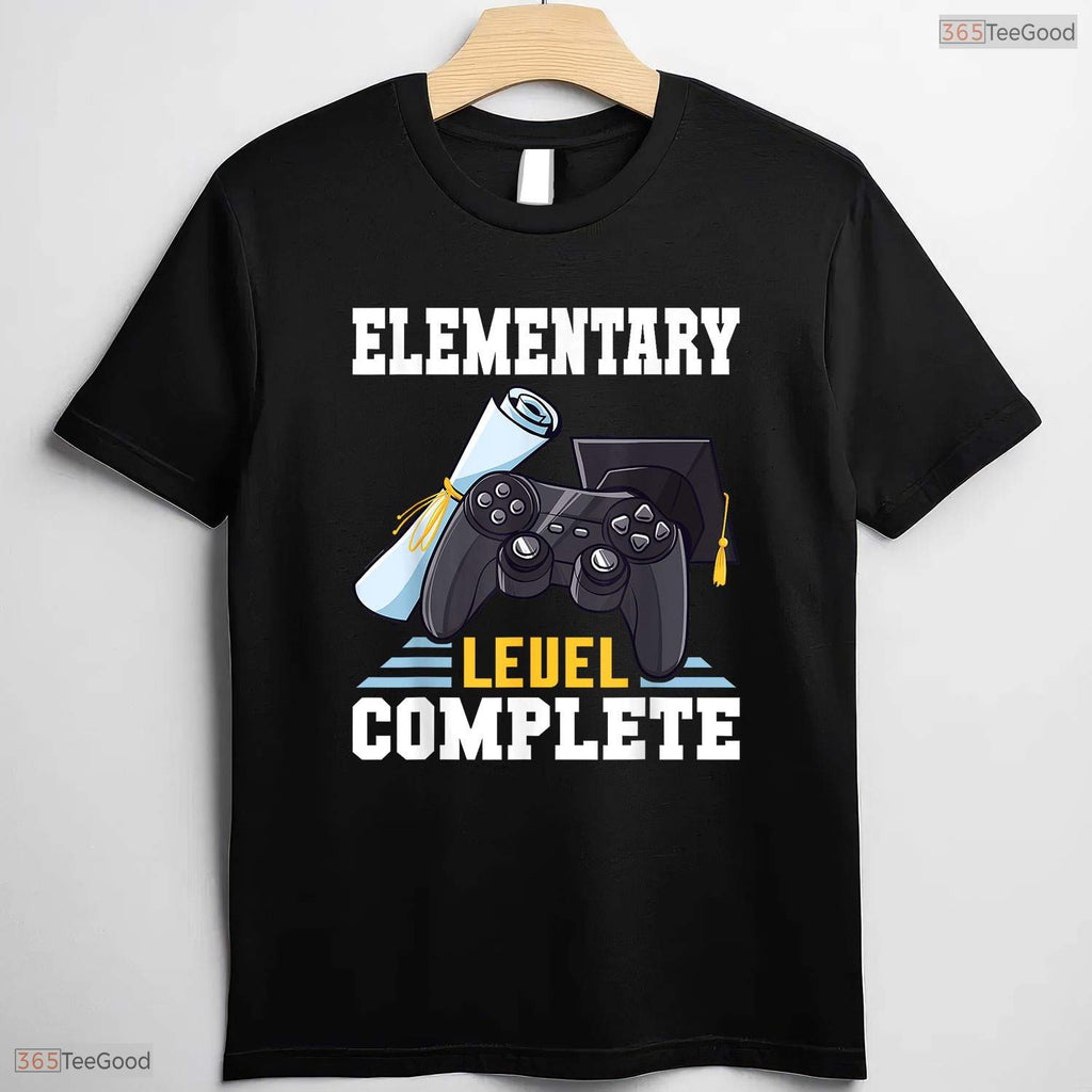 Elementary Level Complete Class Of 2025 Retro Gamer Kids Graduation T-Shirt