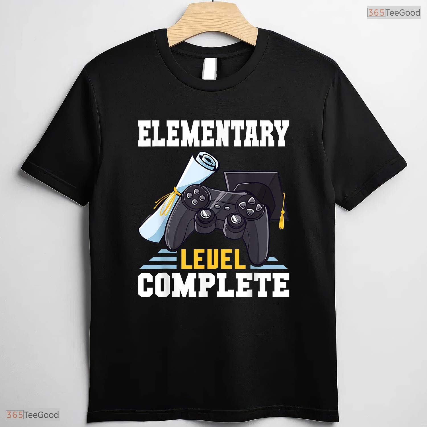 Elementary Level Complete Class Of 2025 Retro Gamer Kids Graduation T-Shirt