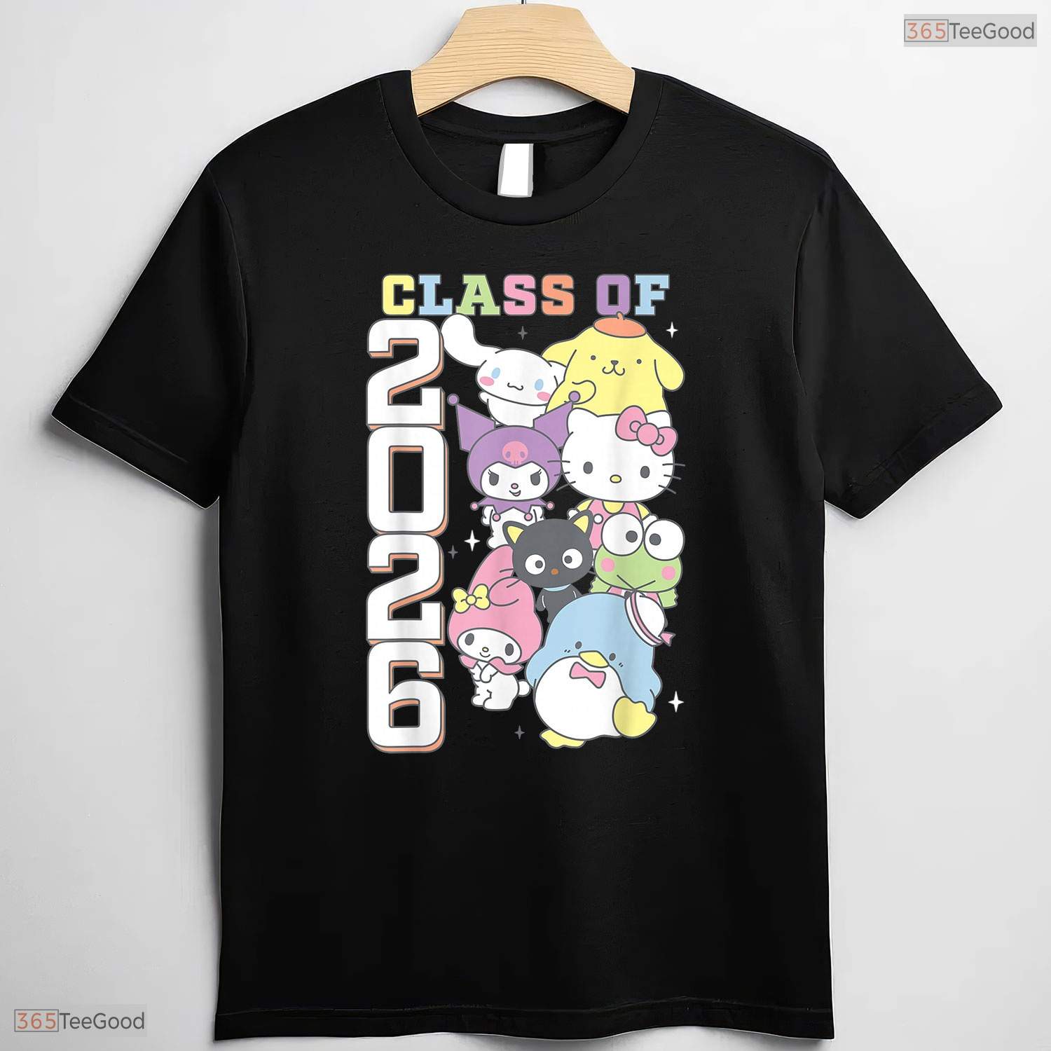 Cute Kawaii Kitty And Friends Class Of 2026 Colorful Graduation Celebration Shirt