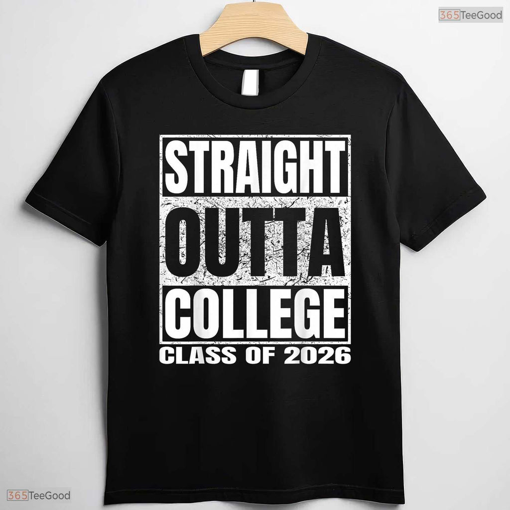 Retro Straight Outta College Funny Graduation Class 2026 University T-Shirt