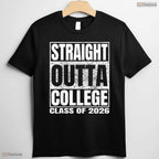 Retro Straight Outta College Funny Graduation Class 2026 University T-Shirt