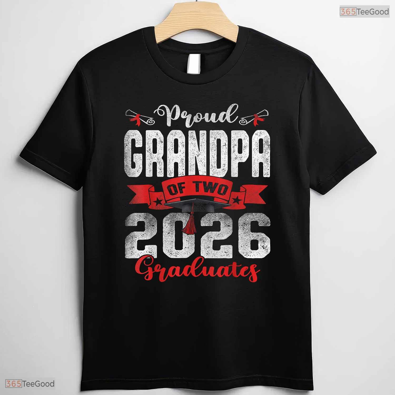 Proud Grandpa Of Two 2026 Graduates Twins High School Graduation Party T-Shirt