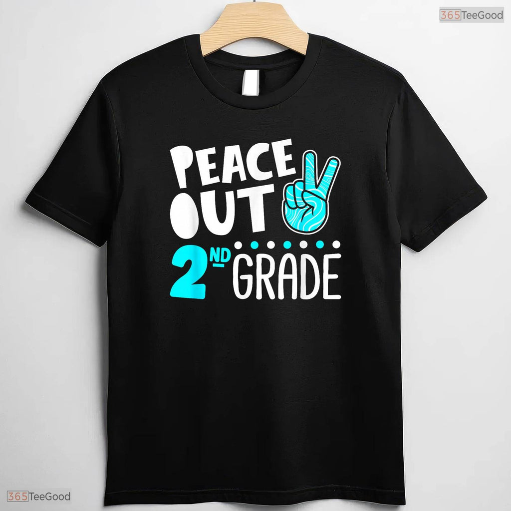 Peace Out 2nd Grade Graduation Funny Last Day Of School 2026 Kids Party Shirt