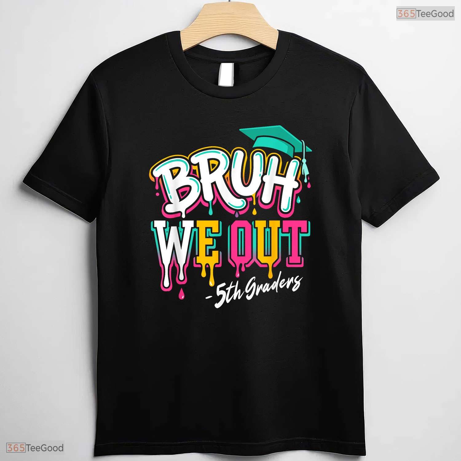 Bruh We Out 5th Grade Graduation Drip Lettering Cool Elementary Kids T-Shirt