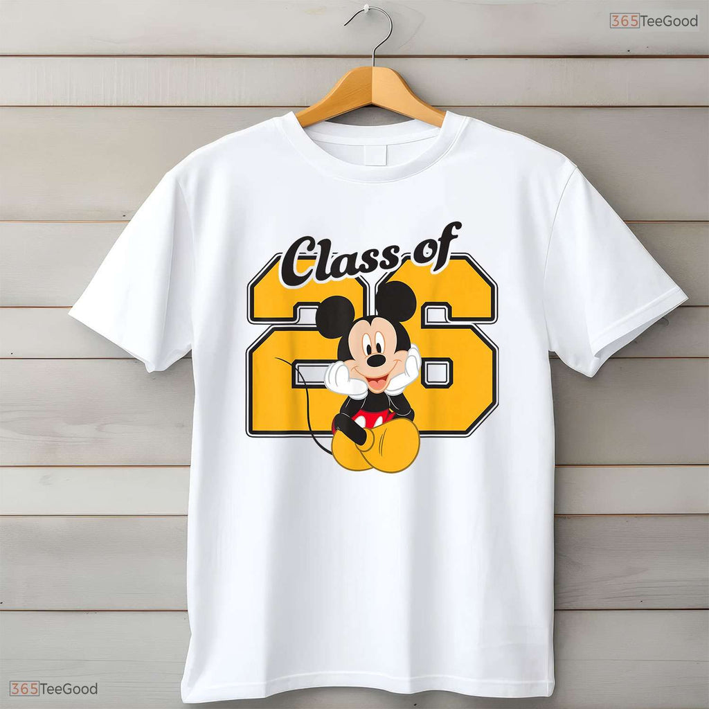 Magical Theme Cartoon Mouse Graduation Class of 26 Senior Celebration Shirt