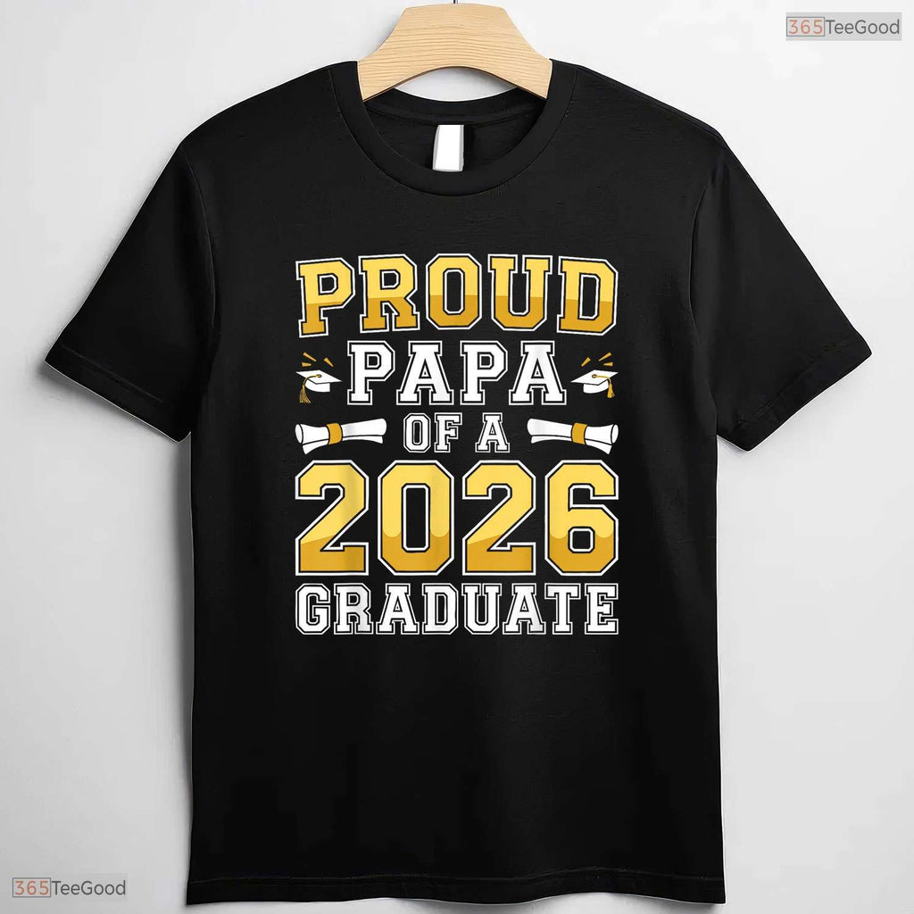 Proud Papa Of A 2026 Graduate High School Senior Class Matching Family T-Shirt
