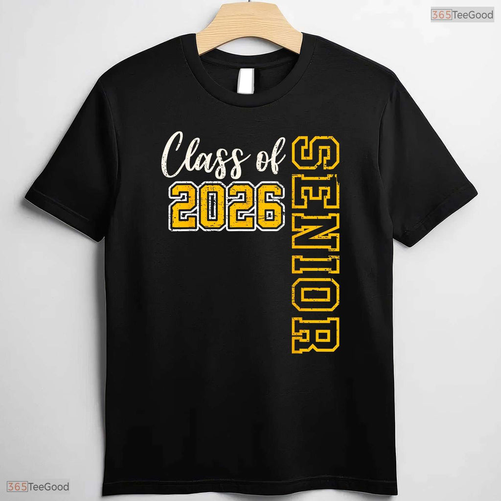 Class Of 2026 Senior High School Graduation Black And Gold Party T-Shirt