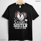Senior Sister Class Of 2026 Baseball Heart Sports Family Graduation T-Shirt