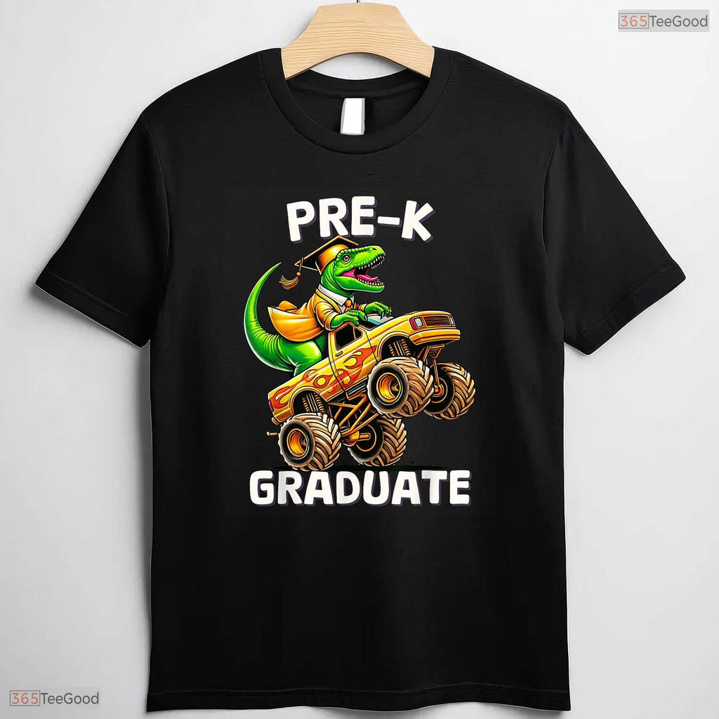 Pre-K Graduation Monster Truck Dinosaur Boys Kids Moving Up Ceremony Shirt