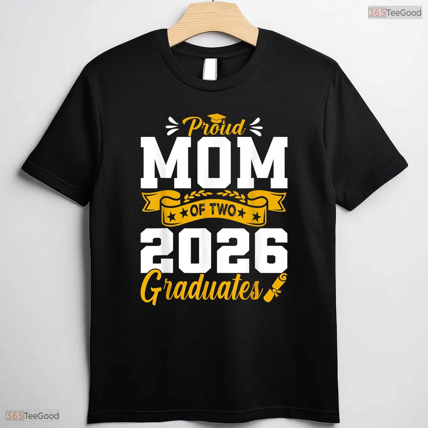 Proud Mom Of Two 2026 Graduates Twins High School Graduation Party T-Shirt