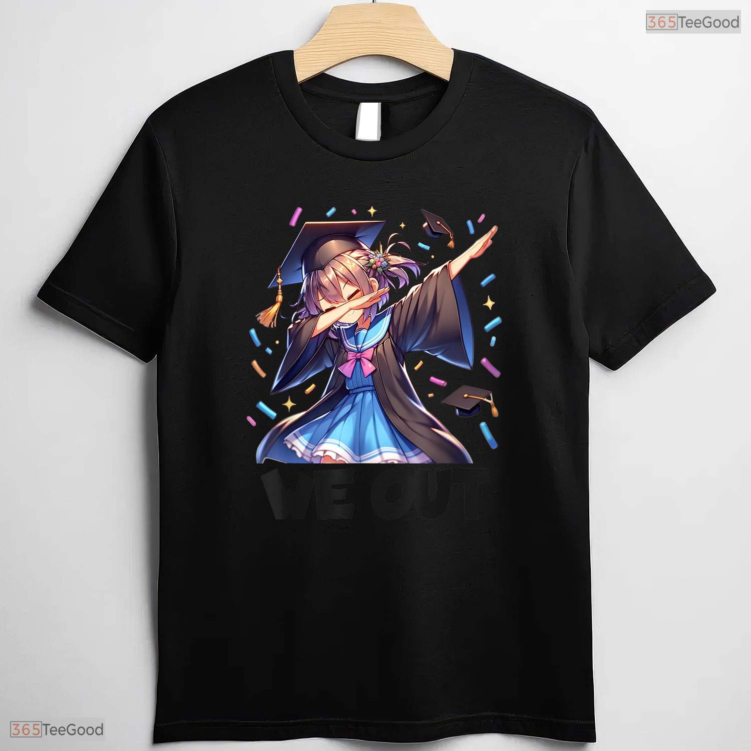 We Out Dabbing Anime Girl Graduate Funny High School Graduation Party Shirt