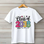 Class Of 2038 Grow With Me Back To School Memory Keepsake Youth Graduation Shirt