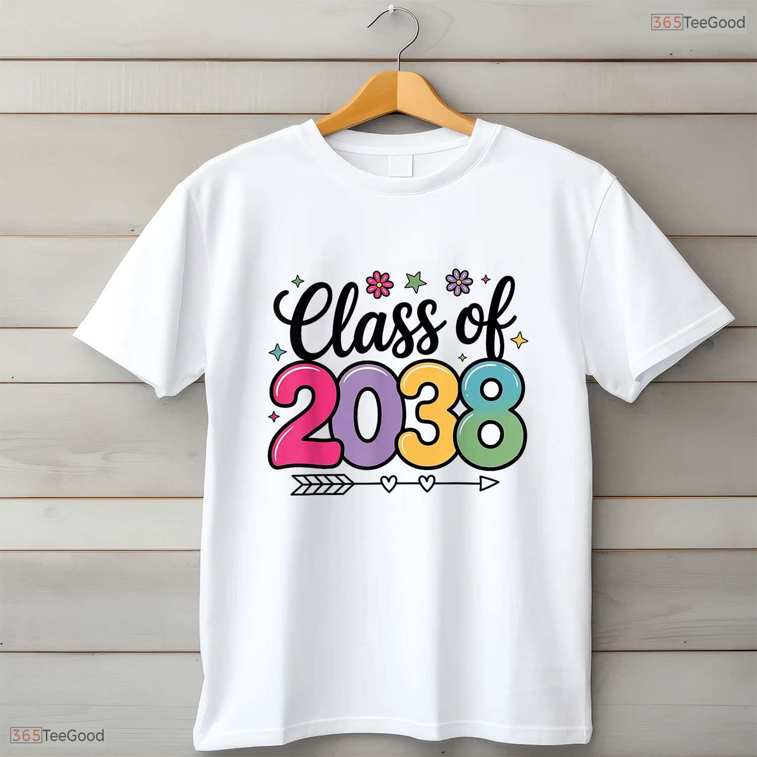 Class Of 2038 Grow With Me Back To School Memory Keepsake Youth Graduation Shirt