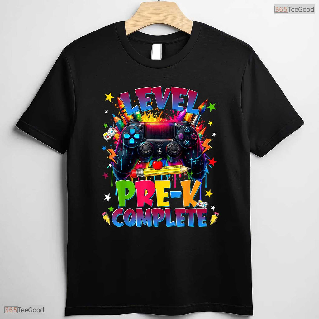 Level Pre K Grade Complete Funny Gaming Graduation Last Day Of School Boys T-Shirt