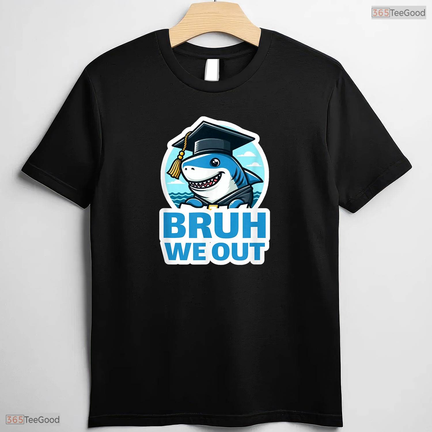 Bruh We Out Funny Shark Graduation Class Of 2026 Youth Elementary School T-Shirt