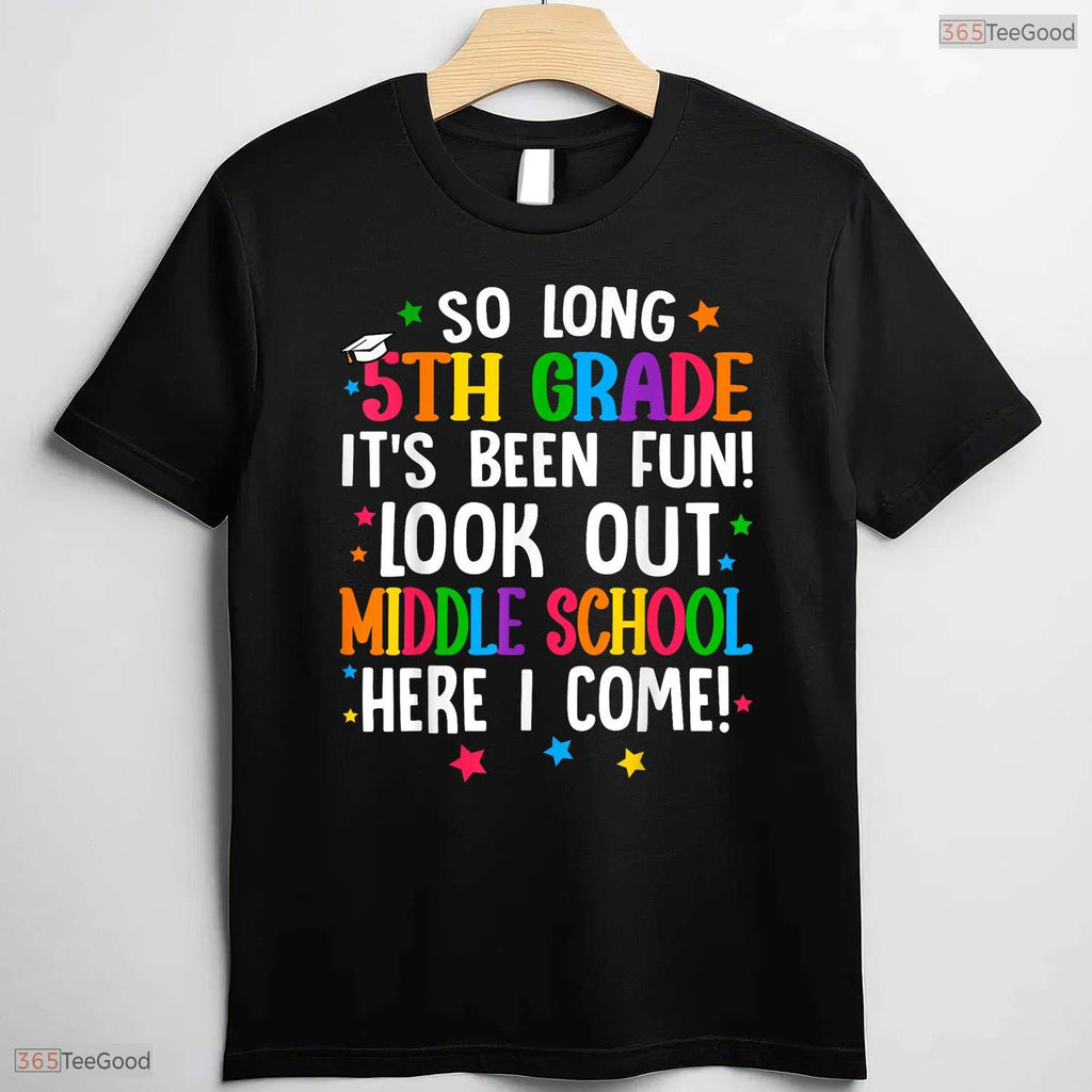 So Long 5th Grade Middle School Here I Come Elementary Graduation Youth T-Shirt