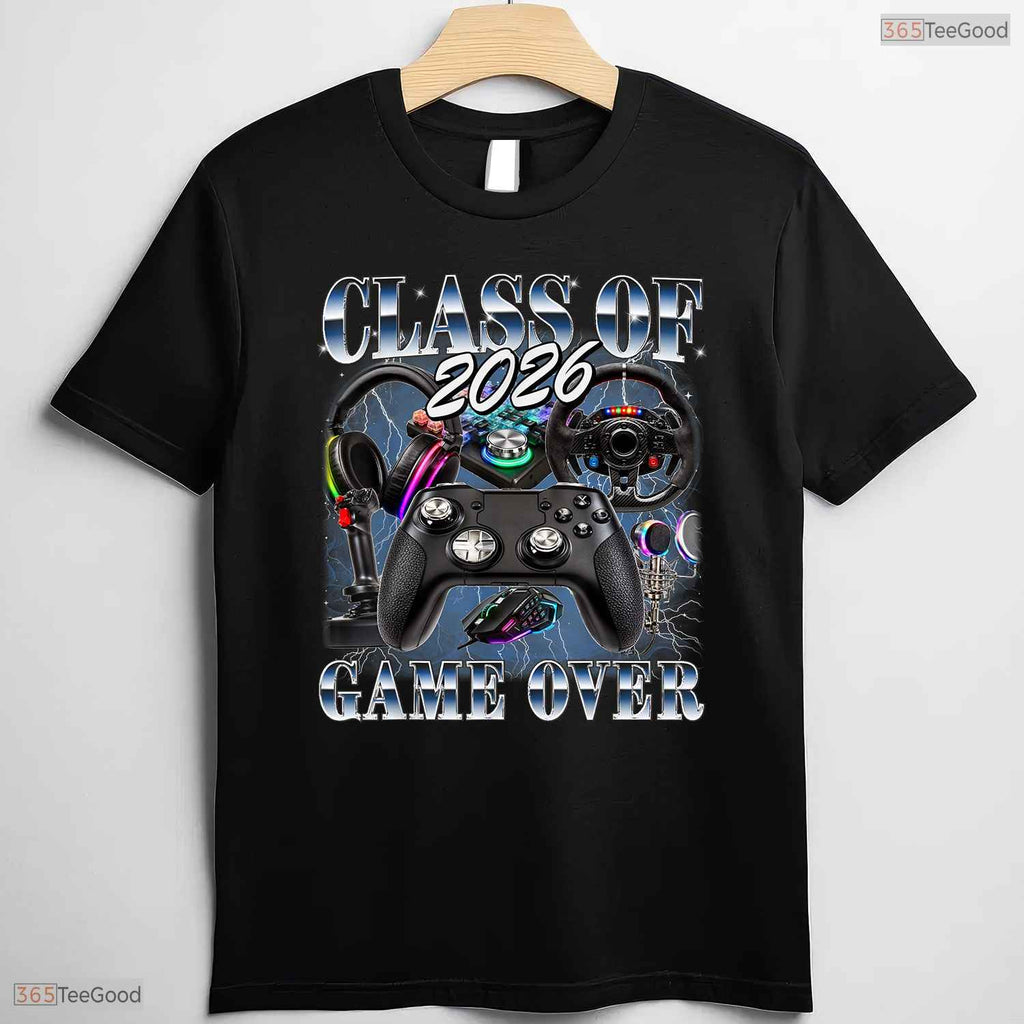 Retro Class Of 2026 Game Over Graduate 90s Style Senior Graduation Party T-Shirt